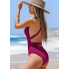  Жіночий суцільний купальник Cupshe Deep V-neck Swimsuit М Бордовий (9465)