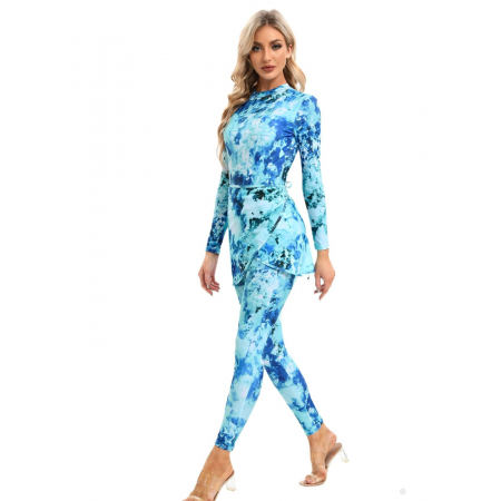  Жіночий мусульманський купальник OBEEII FS Swimsuitst L Блакитний (9467)