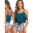 Жіночий роздільний купальник FS Bikini Set Ruffle High Waist із топом-воланом М Морської хвилі (9422)