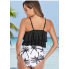 Жіночий роздільний купальник FS Bikini Set Ruffle High Waist із топом-воланом XL Чорний (9036)
