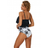 Жіночий роздільний купальник FS Bikini Set Ruffle High Waist із топом-воланом XL Чорний (9036)