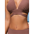  Жіночий купальник Cupshe Women's Mid-Rise Ribbed Triangle L Коричневий (9037)