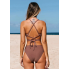  Жіночий купальник Cupshe Women's Mid-Rise Ribbed Triangle L Коричневий (9037)