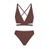  Жіночий купальник Cupshe Women's Mid-Rise Ribbed Triangle L Коричневий (9037)