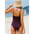  Жіночий суцільний купальник Cupshe Lurex Shirred Braided Tummy Control М Коричневий (9052)