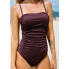  Жіночий суцільний купальник Cupshe Lurex Shirred Braided Tummy Control М Коричневий (9052)