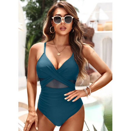 Жіночий суцільний купальник Cupshe Lurex Shirred Braided Tummy Control XL Синій (9053) Жіночий суцільний купальник Cupshe Lurex Shirred Braided Tummy Control XL Синій (9053)
