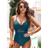  Жіночий суцільний купальник Cupshe Lurex Shirred Braided Tummy Control XL Синій (9053)