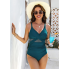  Жіночий суцільний купальник Cupshe Lurex Shirred Braided Tummy Control XL Синій (9053)