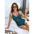  Жіночий суцільний купальник Cupshe Lurex Shirred Braided Tummy Control XL Синій (9053)