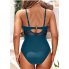  Жіночий суцільний купальник Cupshe Lurex Shirred Braided Tummy Control XL Синій (9053)