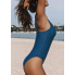  Жіночий суцільний купальник Cupshe Square Neck Wide Strap Swimsuit М Синій (9872)