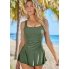 Жіночий купальник-сукня FS Ruched Ruffle Hem Swim Dress L Оливковий (9056)