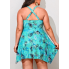  Жіночий купальник-сукня Hanna Nikole Tankini Plus Size 56 з коригуючим ефектом Блакитний (9665)