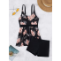  Жіночий купальник FS Tankini Yonique Women's Plus Size 2XL Floral Print Чорний (8190)