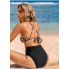 Суцільний купальник FS Leopard Front Twist Cutout Monokini М Чорний (8217)