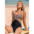 Суцільний купальник FS Leopard Front Twist Cutout Monokini М Чорний (8217)