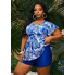  Жіночий купальник - сукня FS Tankini Plus Size 4XL Синій (8352)