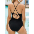 Жіночий суцільний купальник Cupshe Bikini Set Felnart L Чорний (8374)