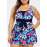  Жіночий суцільний купальник FS Plus Size Floral Print 5XL Синій (8375)