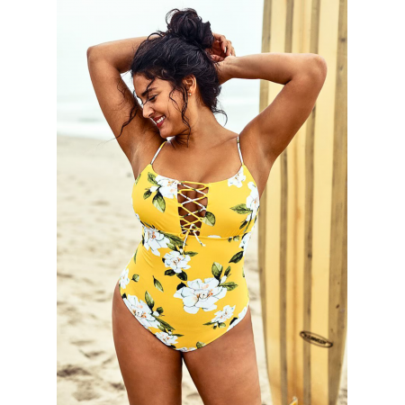Жіночий суцільний купальник Cupshe Bikini XL Жовтий (8415) Жіночий суцільний купальник Cupshe Bikini XL Жовтий (8415)