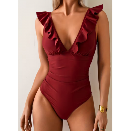 Жіночий суцільний купальник Cupshe Bikini М Бордовий (8426) Жіночий суцільний купальник Cupshe Bikini М Бордовий (8426)