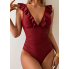  Жіночий суцільний купальник Cupshe Bikini М Бордовий (8426)