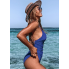  Жіночий суцільний купальник Cupshe V Neck Tummy Control L Синій (8429)