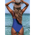  Жіночий суцільний купальник Cupshe V Neck Tummy Control L Синій (8429)