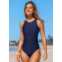  Жіночий суцільний купальник Cupshe Sapphire Open Back Tummy Control L з утяжкою Синій (8430)