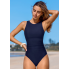  Жіночий суцільний купальник Cupshe Sapphire Open Back Tummy Control L з утяжкою Синій (8430)