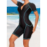  Жіночий спортивний купальник-комбінезон FS Jywmsc Women's Zip Front XL Чорний-блакитний (8446)
