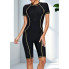  Жіночий спортивний купальник-комбінезон FS Jywmsc Women's Zip Front L Чорний-жовтий (8447)
