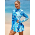 Жіночий суцільний купальник-сукня FS UNIQUEBELLA S Long Sleeve Синій (8449)