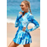  Жіночий суцільний купальник-сукня FS UNIQUEBELLA S Long Sleeve Синій (8449)