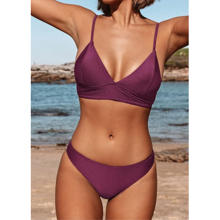 Жіночий купальник Cupshe Women's Bikini Set М Бордовий (8461) Жіночий купальник Cupshe Women's Bikini Set М Бордовий (8461)