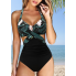 Суцільний купальник FS Leopard Front Twist Cutout Monokini М Зелений (8474)