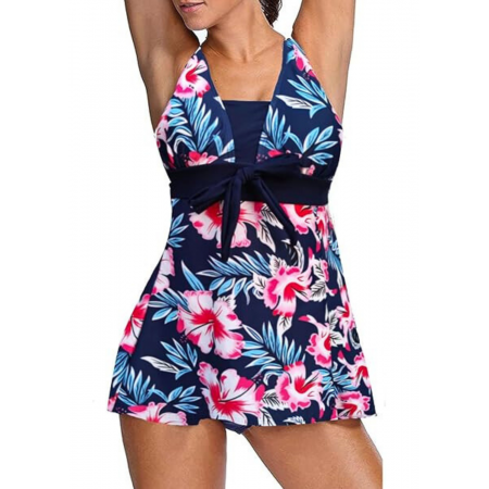 Женский слитный купальник FS Plus Size Floral Print XL Темно-синий (8480) Женский слитный купальник FS Plus Size Floral Print XL Темно-синий (8480)