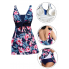  Жіночий суцільний купальник FS Plus Size Floral Print XL Темно-синій (8480)