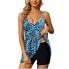  Жіночий купальник-сукня FS Tankini Swimsuit Plus Size XXL Print Синій (9337)