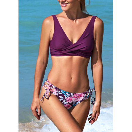 Роздільний купальник CUPSHE Women's Bikini XL Пурпурний (8491) Роздільний купальник CUPSHE Women's Bikini XL Пурпурний (8491)