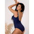  Жіночий купальник FS Hanna Plus Size 46 з коригуючим ефектом Синій (8499)