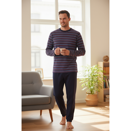Чоловічий комплект для дому та сну Cornette men’s pajama XL (50) Бавовняна піжама Синій (8027) Чоловічий комплект для дому та сну Cornette men’s pajama XL (50) Бавовняна піжама Синій (8027)