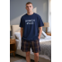 Чоловічий Піжамний комплект Reserved men’s pajama M Бавовняна піжама Синій (8063)