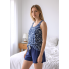 Піжама жіноча бавовняна Shortama Sleeveless M Домашній комплект Синій (8121)