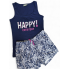 Піжама жіноча бавовняна Shortama Sleeveless S Домашній комплект Синій (8092)