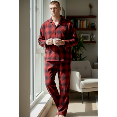Чоловічий комплект для дому та сну Reserved men’s pajama M Бавовняна піжама Червоний (8062) Чоловічий комплект для дому та сну Reserved men’s pajama M Бавовняна піжама Червоний (8062)