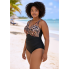 Суцільний купальник George Leopard Print 18/L з ефектом утяжки Black (8115)