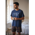 Чоловічий Піжамний комплект Reserved men’s pajama M Бавовняна піжама Синій (8063)