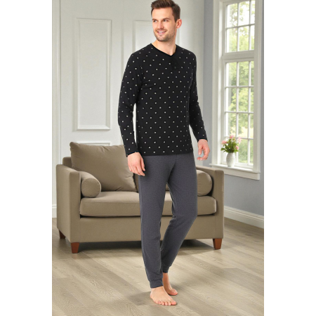 Чоловічий комплект для дому та сну Cornette men’s pajama L (48) Бавовняна піжама Сірий (8029) Чоловічий комплект для дому та сну Cornette men’s pajama L (48) Бавовняна піжама Сірий (8029)